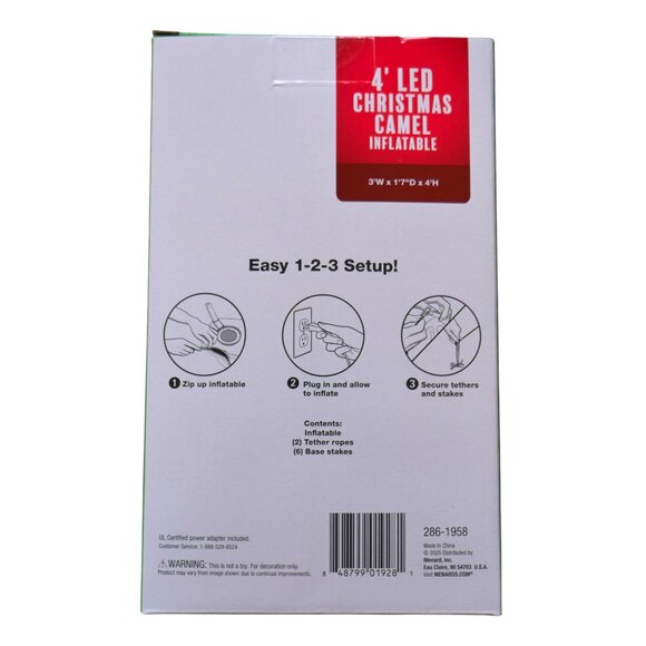 4 Ft  Nativity Camel LED Light Up Inflatable Christmas Yard Decor Vintage New - Picture 4 of 10